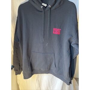 Hanes EcoSmart Velvet Llama Hoodie Black Pullover Casual Trendy Large‎ L